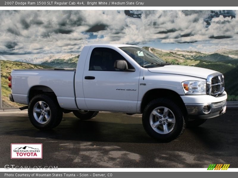 Bright White / Medium Slate Gray 2007 Dodge Ram 1500 SLT Regular Cab 4x4