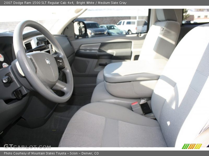 Bright White / Medium Slate Gray 2007 Dodge Ram 1500 SLT Regular Cab 4x4
