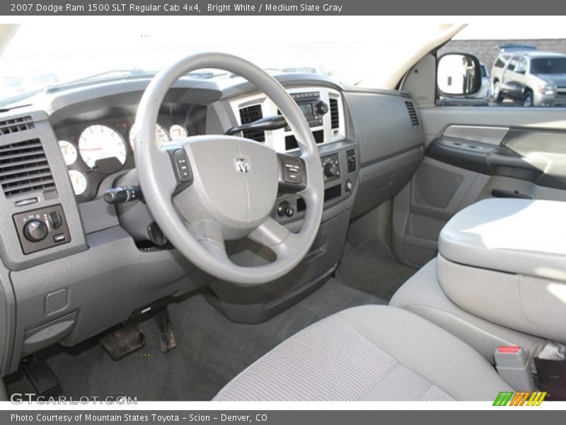 Bright White / Medium Slate Gray 2007 Dodge Ram 1500 SLT Regular Cab 4x4