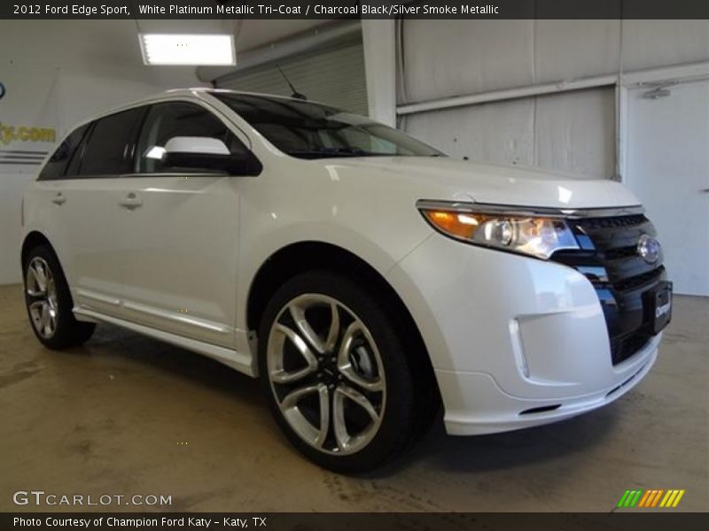 White Platinum Metallic Tri-Coat / Charcoal Black/Silver Smoke Metallic 2012 Ford Edge Sport