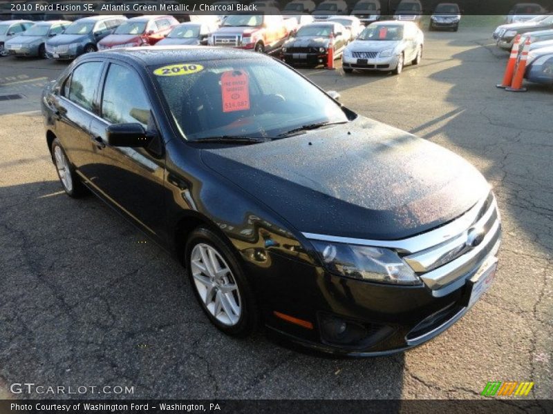 Atlantis Green Metallic / Charcoal Black 2010 Ford Fusion SE