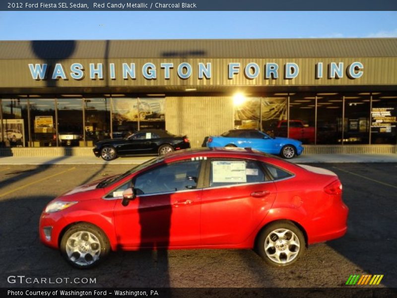 Red Candy Metallic / Charcoal Black 2012 Ford Fiesta SEL Sedan