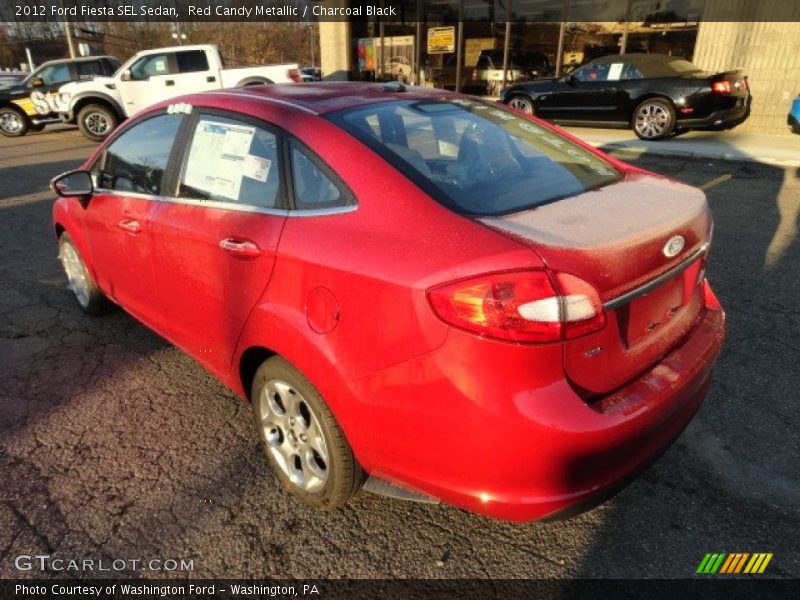 Red Candy Metallic / Charcoal Black 2012 Ford Fiesta SEL Sedan