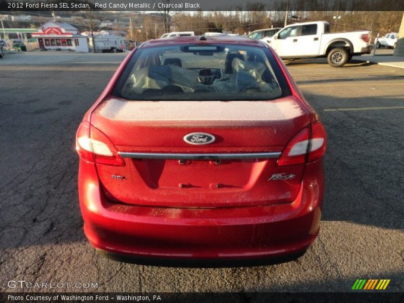 Red Candy Metallic / Charcoal Black 2012 Ford Fiesta SEL Sedan