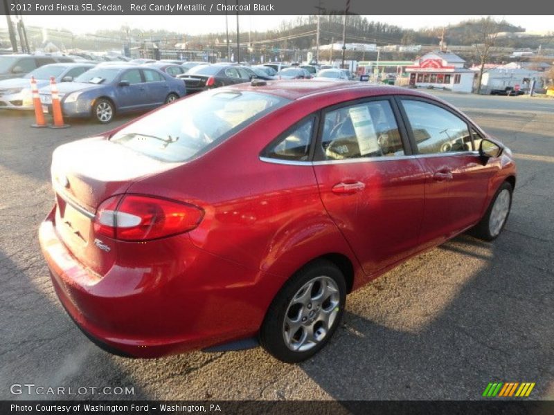 Red Candy Metallic / Charcoal Black 2012 Ford Fiesta SEL Sedan