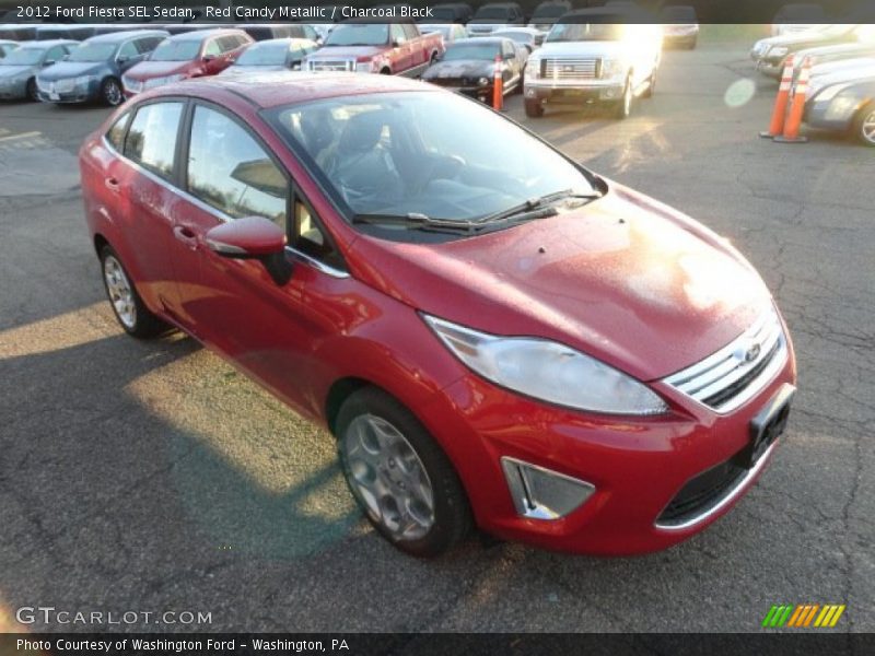 Red Candy Metallic / Charcoal Black 2012 Ford Fiesta SEL Sedan
