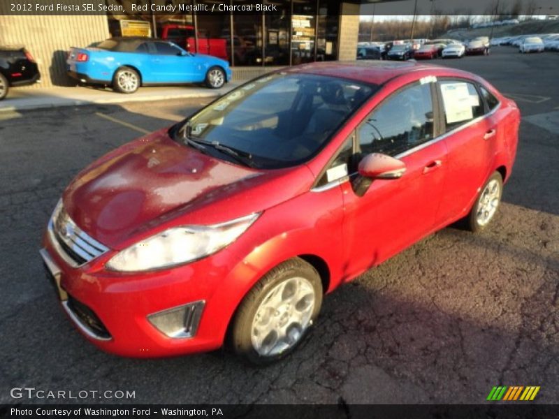 Red Candy Metallic / Charcoal Black 2012 Ford Fiesta SEL Sedan