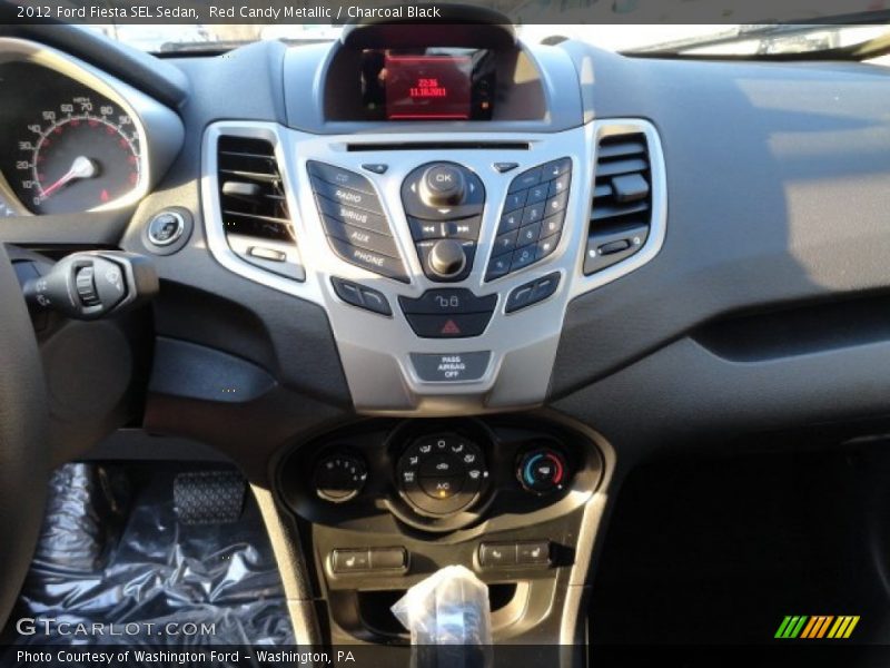Red Candy Metallic / Charcoal Black 2012 Ford Fiesta SEL Sedan