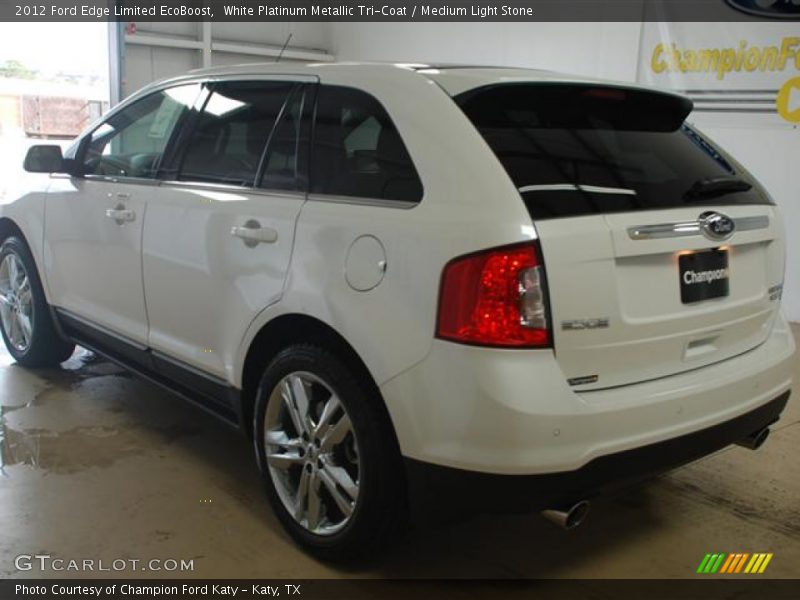 White Platinum Metallic Tri-Coat / Medium Light Stone 2012 Ford Edge Limited EcoBoost