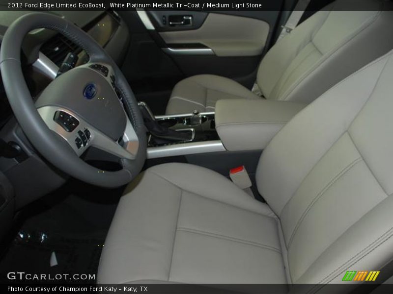 White Platinum Metallic Tri-Coat / Medium Light Stone 2012 Ford Edge Limited EcoBoost