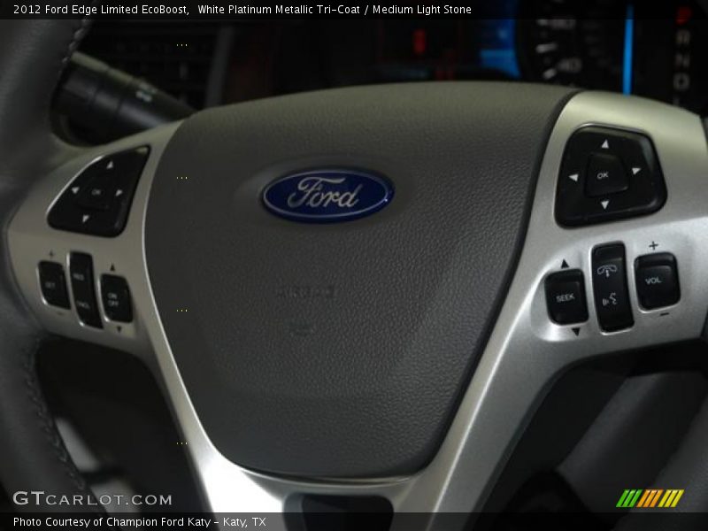 White Platinum Metallic Tri-Coat / Medium Light Stone 2012 Ford Edge Limited EcoBoost