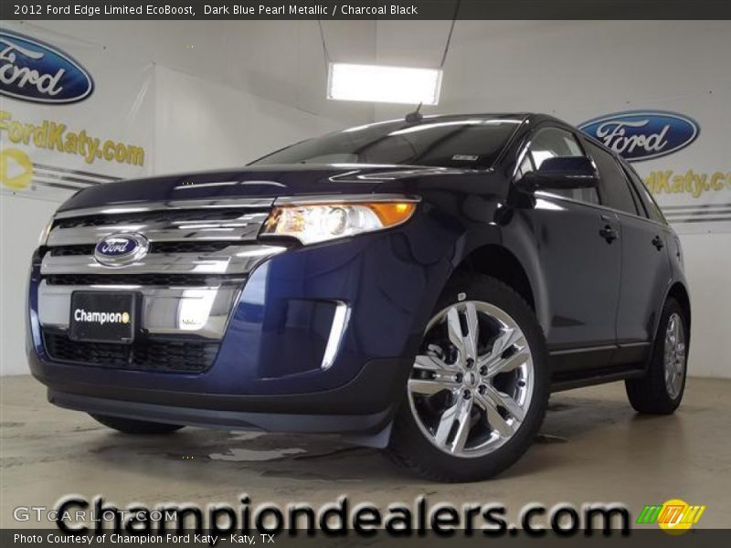 Dark Blue Pearl Metallic / Charcoal Black 2012 Ford Edge Limited EcoBoost