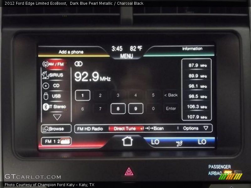 Dark Blue Pearl Metallic / Charcoal Black 2012 Ford Edge Limited EcoBoost