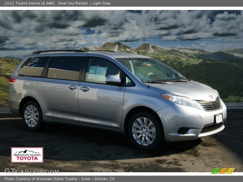 Silver Sky Metallic / Light Gray 2012 Toyota Sienna LE AWD