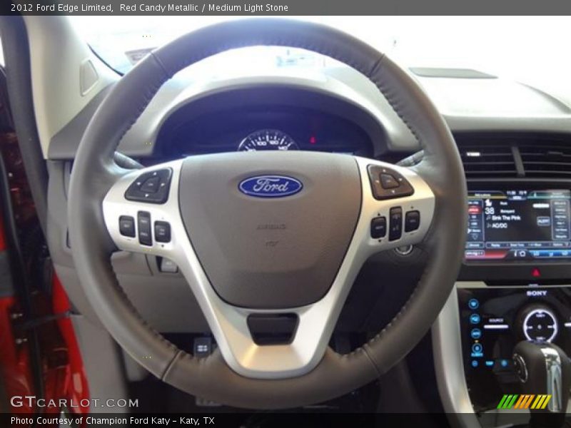 Red Candy Metallic / Medium Light Stone 2012 Ford Edge Limited