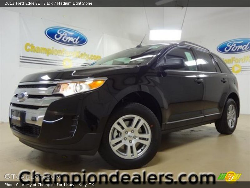 Black / Medium Light Stone 2012 Ford Edge SE