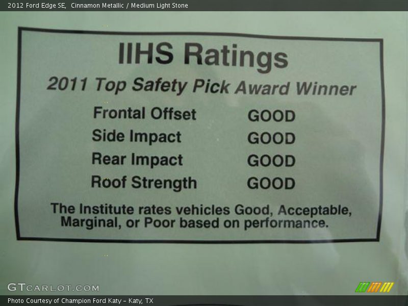 Cinnamon Metallic / Medium Light Stone 2012 Ford Edge SE