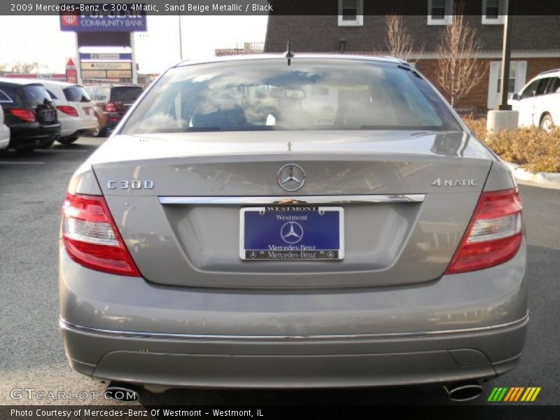 Sand Beige Metallic / Black 2009 Mercedes-Benz C 300 4Matic