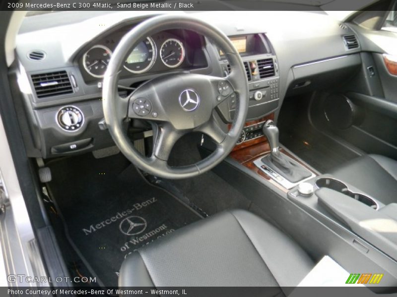 Sand Beige Metallic / Black 2009 Mercedes-Benz C 300 4Matic