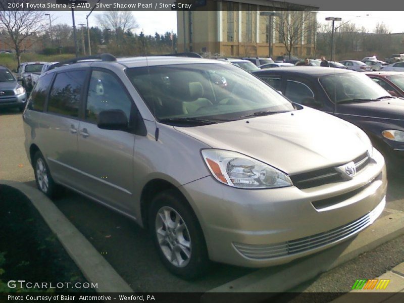 Silver Shadow Pearl / Stone Gray 2004 Toyota Sienna LE AWD