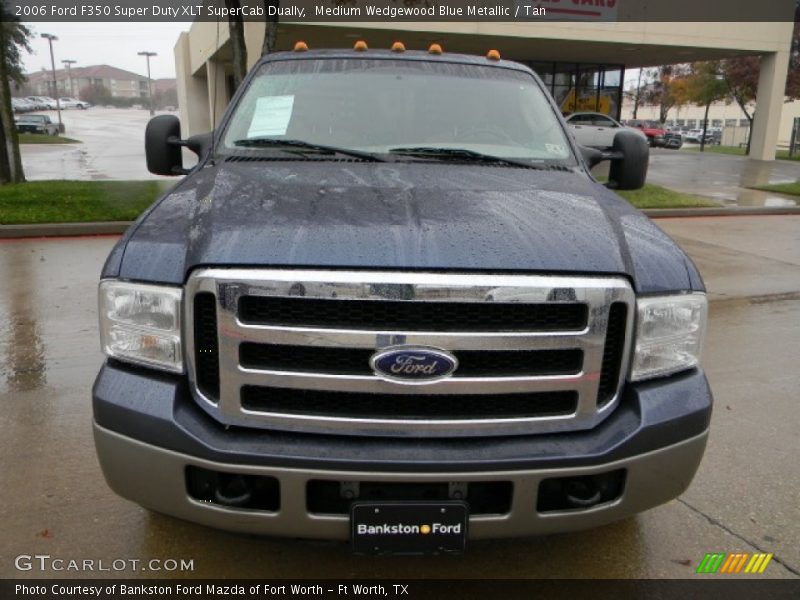 Medium Wedgewood Blue Metallic / Tan 2006 Ford F350 Super Duty XLT SuperCab Dually
