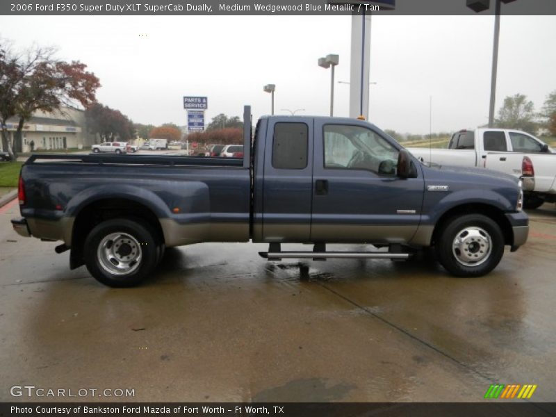 Medium Wedgewood Blue Metallic / Tan 2006 Ford F350 Super Duty XLT SuperCab Dually