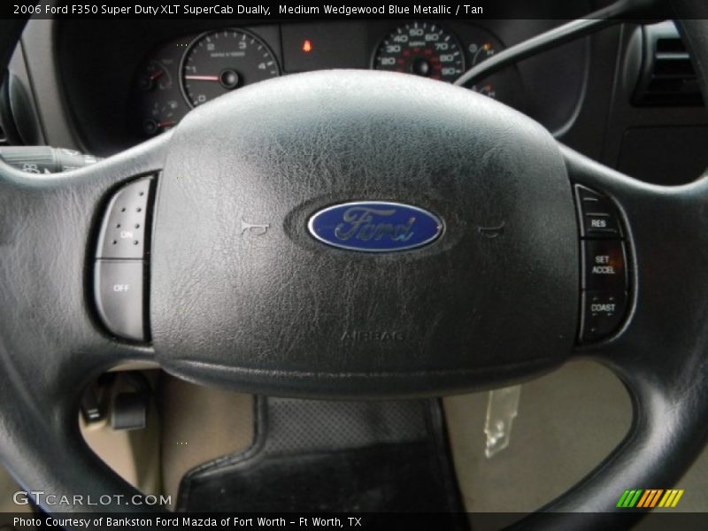 Medium Wedgewood Blue Metallic / Tan 2006 Ford F350 Super Duty XLT SuperCab Dually