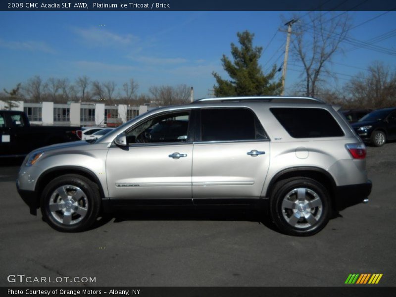 Platinum Ice Tricoat / Brick 2008 GMC Acadia SLT AWD