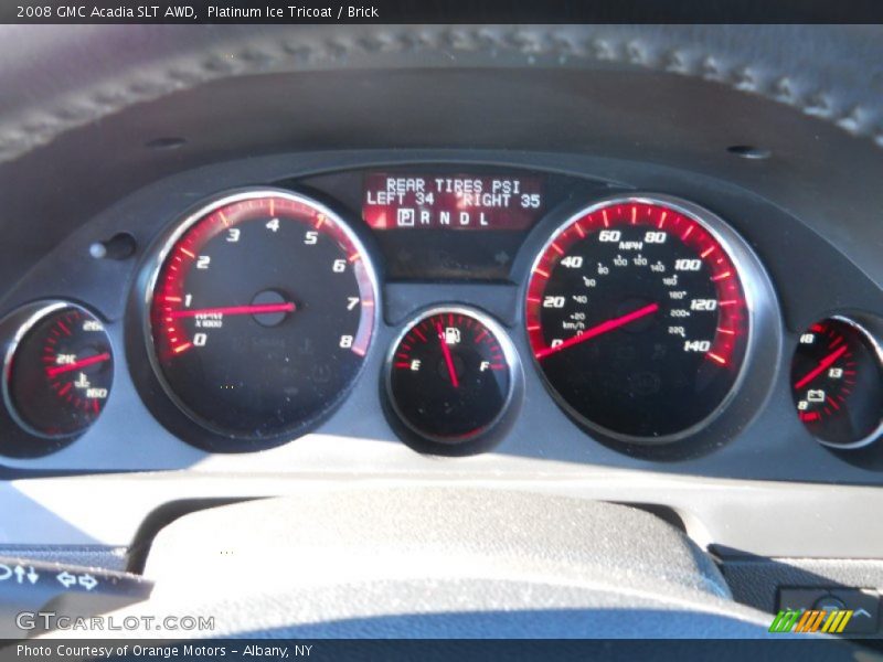 Platinum Ice Tricoat / Brick 2008 GMC Acadia SLT AWD