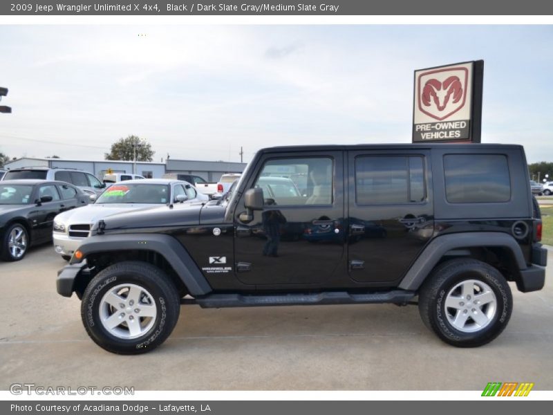 Black / Dark Slate Gray/Medium Slate Gray 2009 Jeep Wrangler Unlimited X 4x4