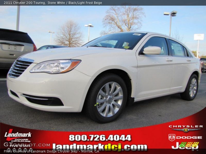 Stone White / Black/Light Frost Beige 2011 Chrysler 200 Touring