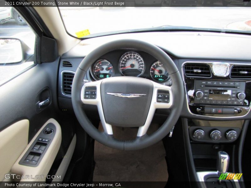 Stone White / Black/Light Frost Beige 2011 Chrysler 200 Touring