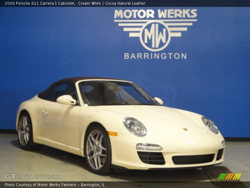 Cream White / Cocoa Natural Leather 2009 Porsche 911 Carrera S Cabriolet