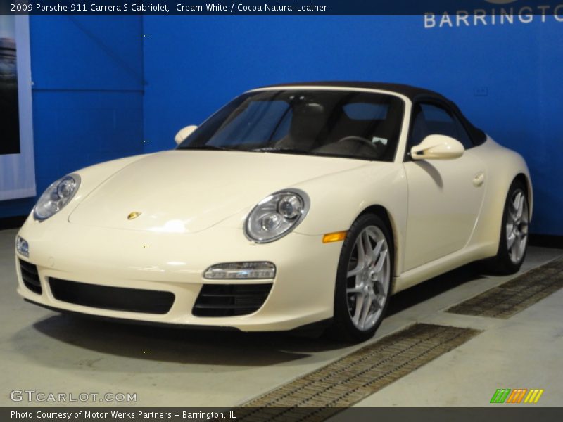 Cream White / Cocoa Natural Leather 2009 Porsche 911 Carrera S Cabriolet