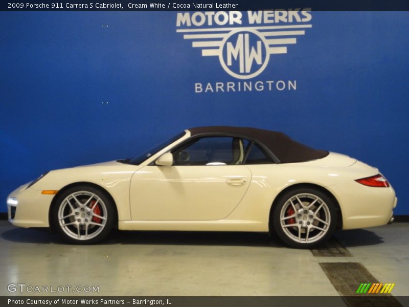 Cream White / Cocoa Natural Leather 2009 Porsche 911 Carrera S Cabriolet