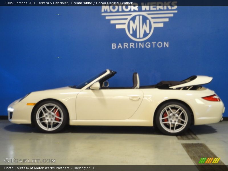Cream White / Cocoa Natural Leather 2009 Porsche 911 Carrera S Cabriolet