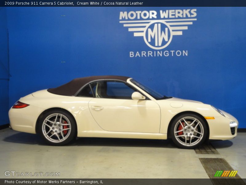 Cream White / Cocoa Natural Leather 2009 Porsche 911 Carrera S Cabriolet