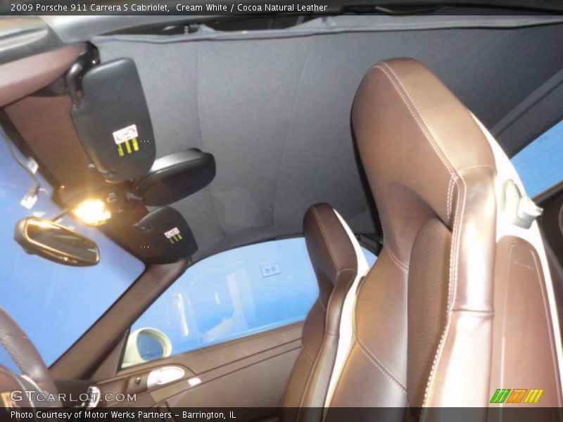Cream White / Cocoa Natural Leather 2009 Porsche 911 Carrera S Cabriolet