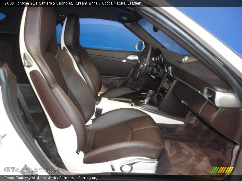 Cream White / Cocoa Natural Leather 2009 Porsche 911 Carrera S Cabriolet