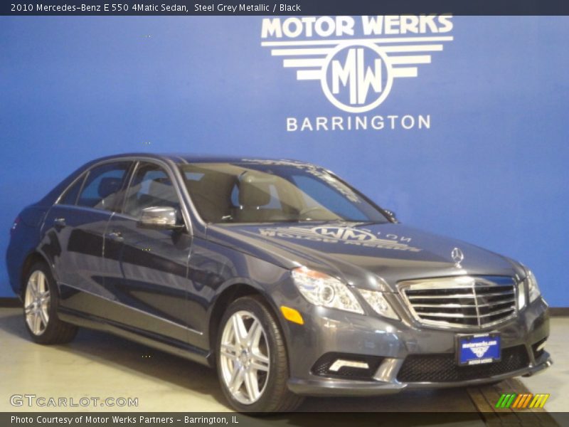Steel Grey Metallic / Black 2010 Mercedes-Benz E 550 4Matic Sedan