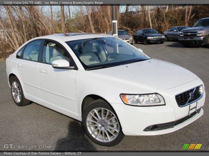 Ice White / Umbra Brown/Quartz Beige 2008 Volvo S40 T5 AWD