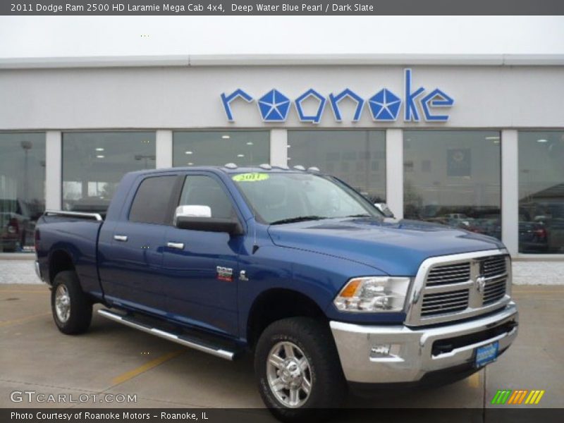 Deep Water Blue Pearl / Dark Slate 2011 Dodge Ram 2500 HD Laramie Mega Cab 4x4