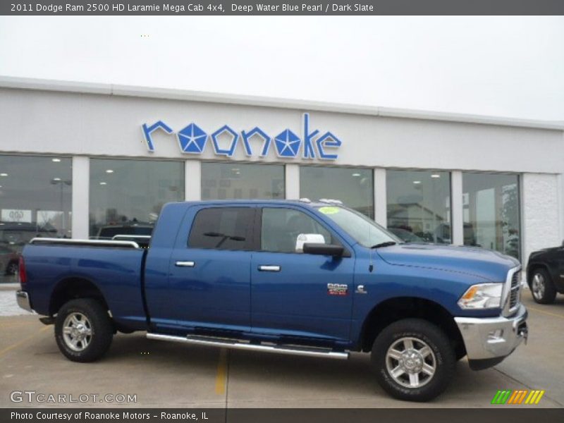 Deep Water Blue Pearl / Dark Slate 2011 Dodge Ram 2500 HD Laramie Mega Cab 4x4