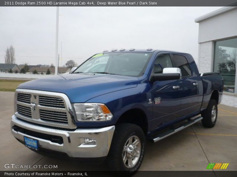 Deep Water Blue Pearl / Dark Slate 2011 Dodge Ram 2500 HD Laramie Mega Cab 4x4