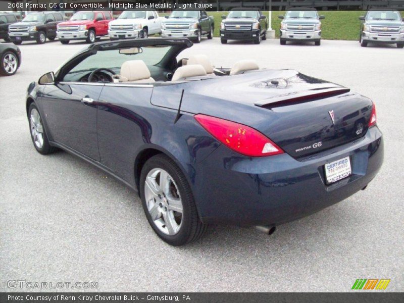 Midnight Blue Metallic / Light Taupe 2008 Pontiac G6 GT Convertible