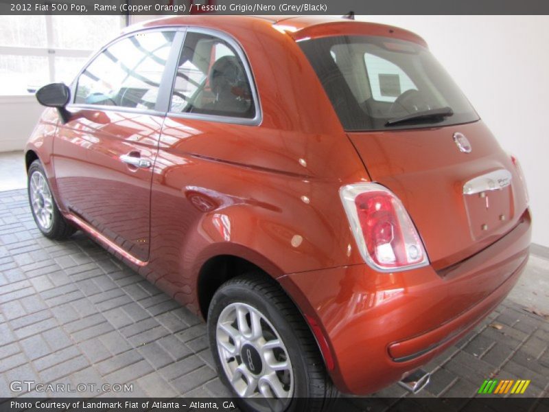 Rame (Copper Orange) / Tessuto Grigio/Nero (Grey/Black) 2012 Fiat 500 Pop