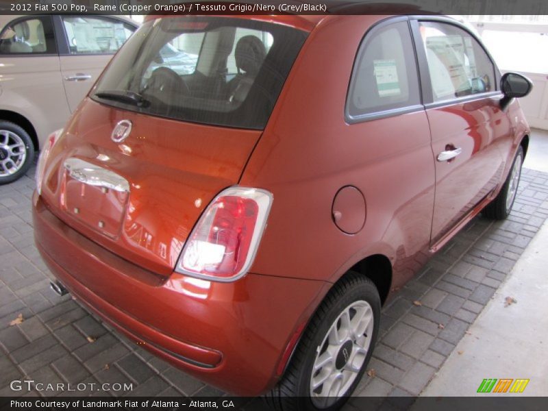 Rame (Copper Orange) / Tessuto Grigio/Nero (Grey/Black) 2012 Fiat 500 Pop