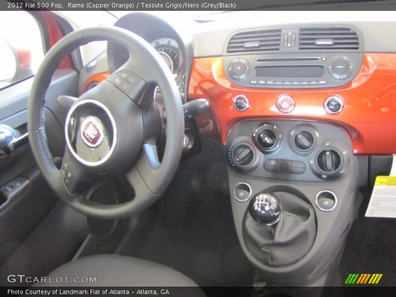 Rame (Copper Orange) / Tessuto Grigio/Nero (Grey/Black) 2012 Fiat 500 Pop