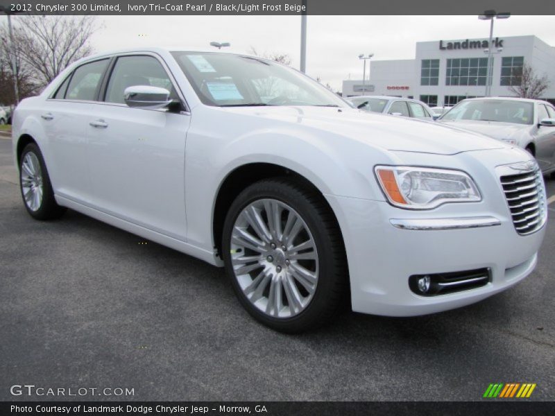 Ivory Tri-Coat Pearl / Black/Light Frost Beige 2012 Chrysler 300 Limited