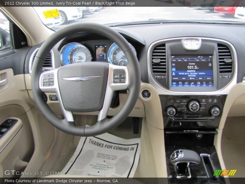 Ivory Tri-Coat Pearl / Black/Light Frost Beige 2012 Chrysler 300 Limited